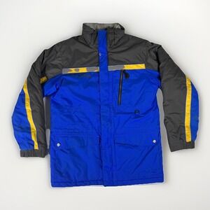 Columbia Sportswear Interchange‎ Ski Rain Jacket Boys 14-16 Blue Black Logo Down